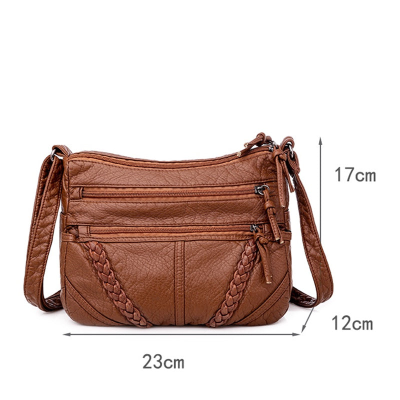 W&W - Casual Shoulder Bag Made of Soft Leather