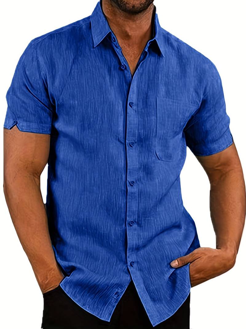 WW | Men's Classic Casual Button-Down Short Sleeve Shirt