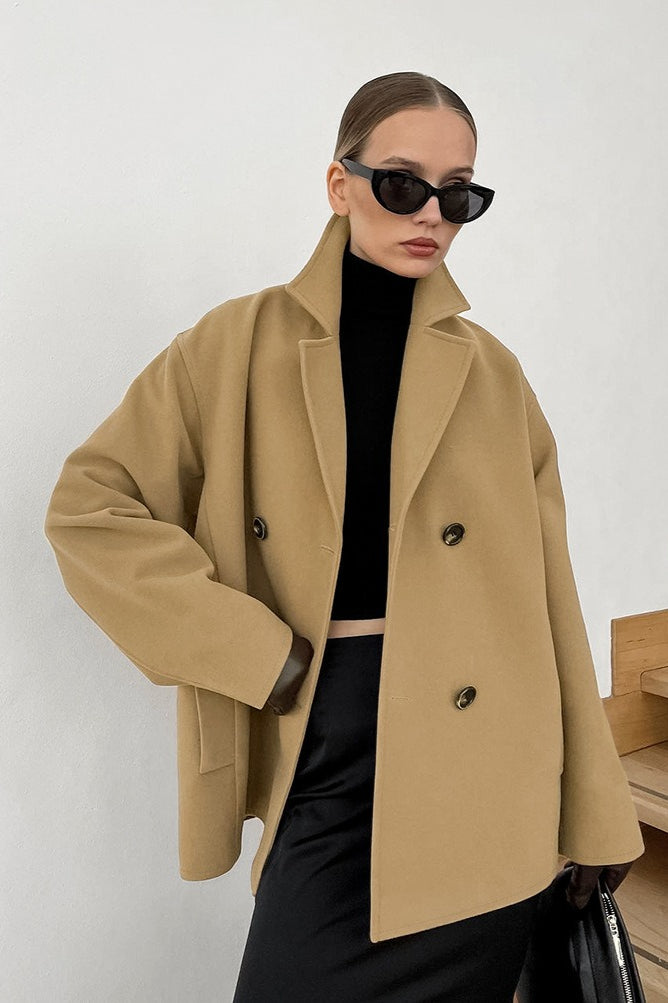 WW | Braune Doppelreiher-Wolljacke