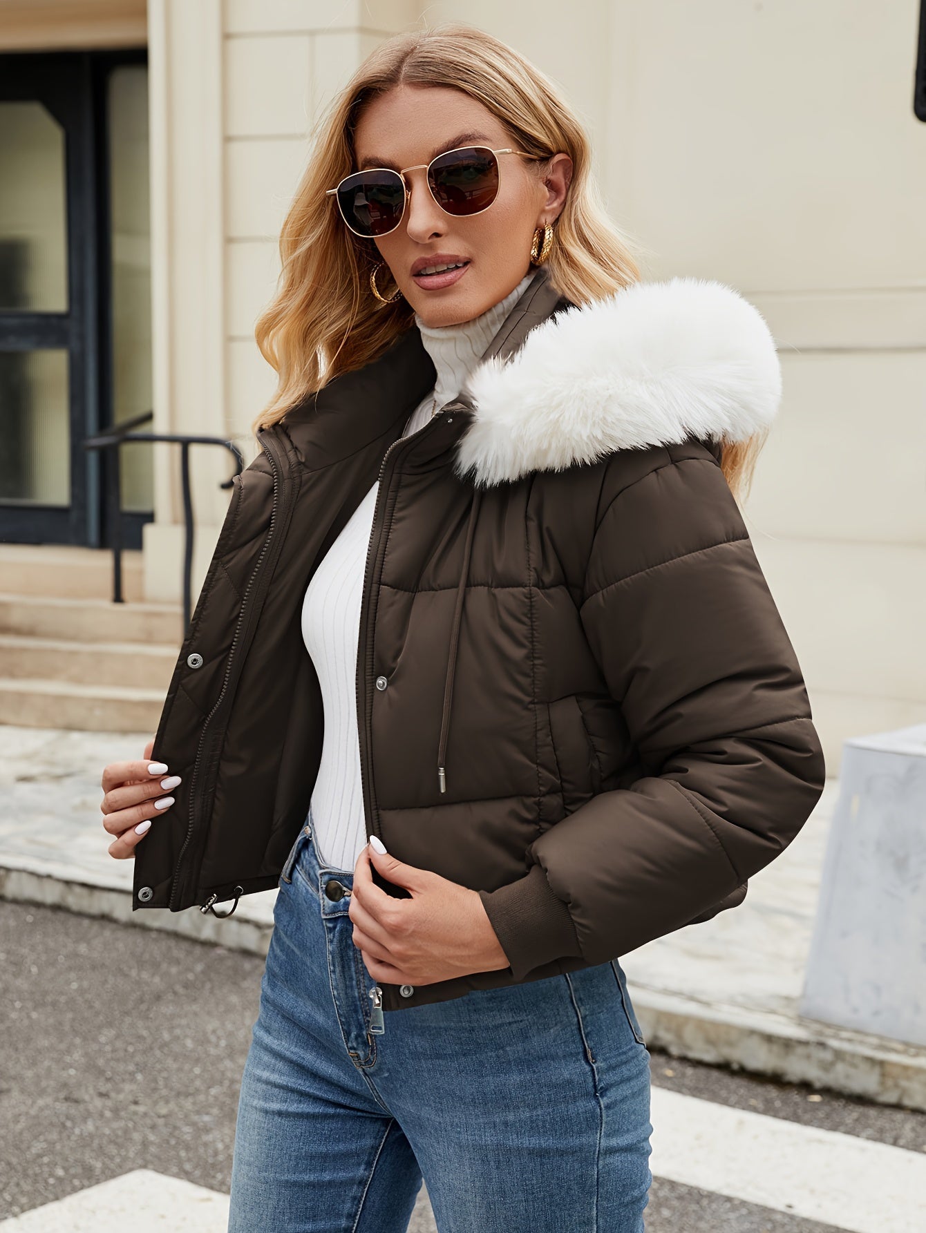 WW | Elegant and Warm Black Puffer Jacket for Winter