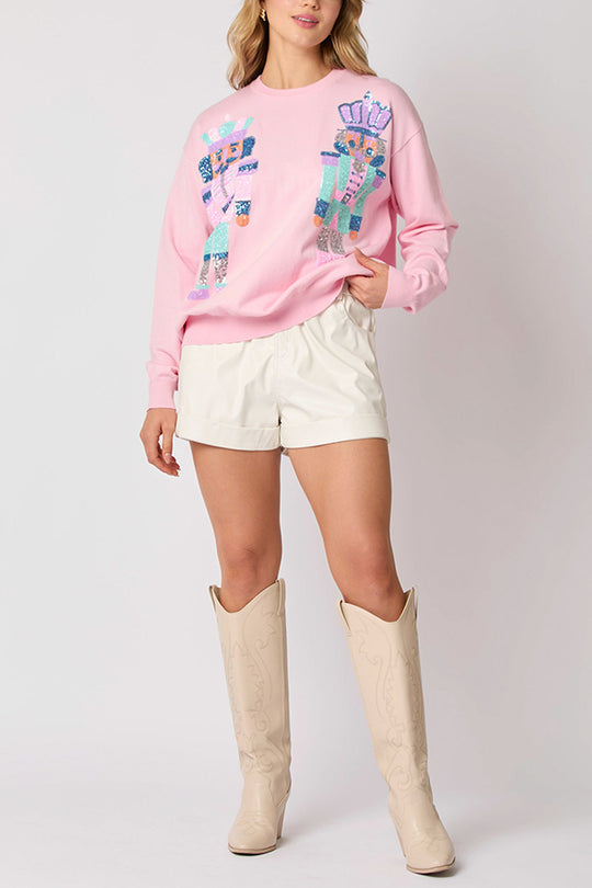 WW | Weihnachtssoldat Pailletten Mode Lässiger Sweatshirt