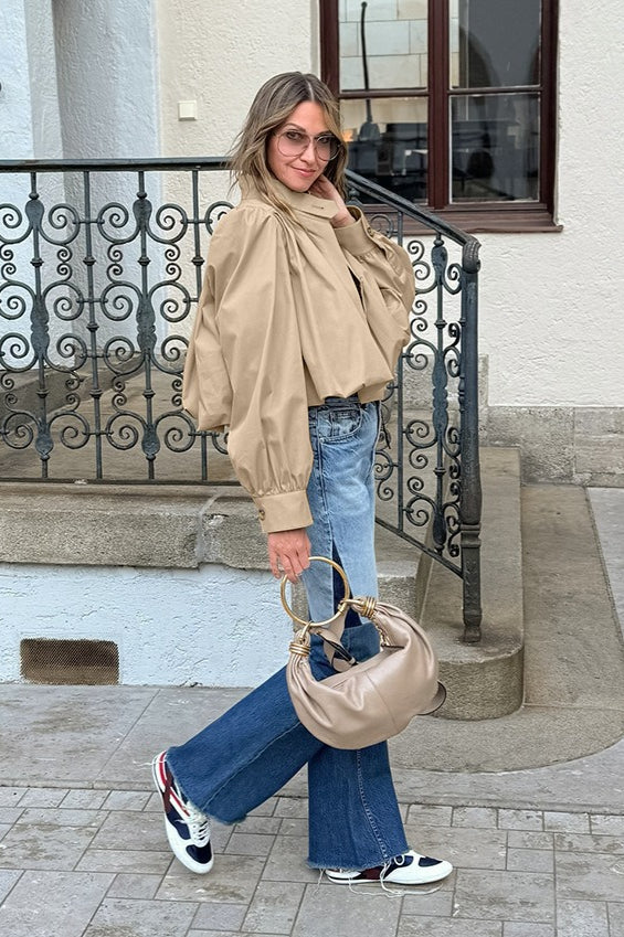 WW | Passform Khaki Puffärmeljacke