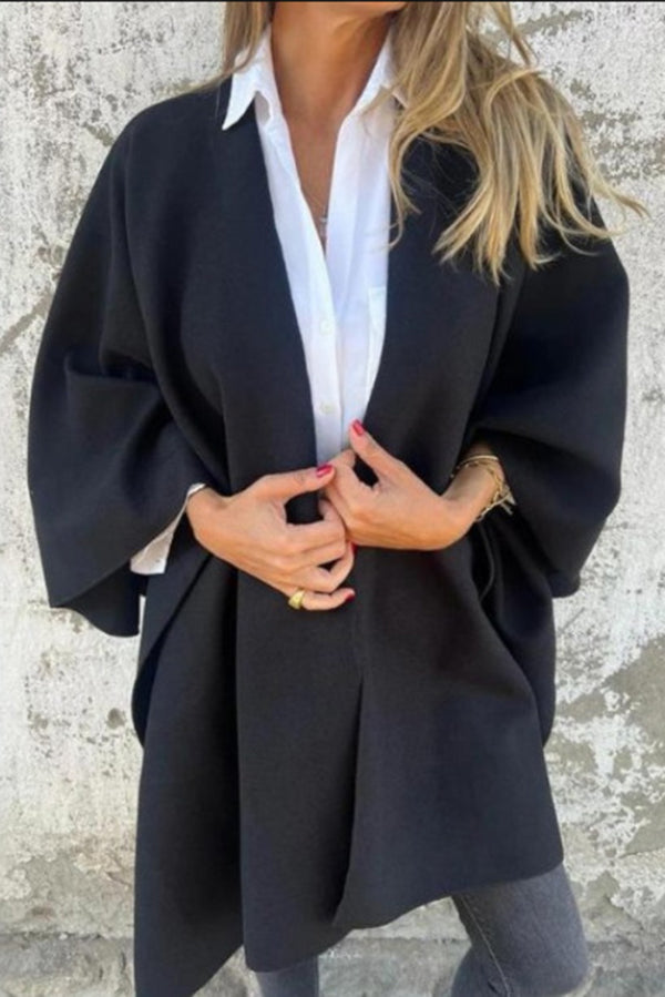 WW | Cozy, loose V-neck stole cape jacket