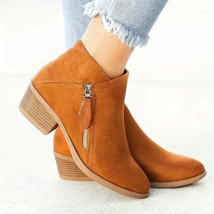 WW | Wildleder Stiefeletten mit Reißverschluss für Damen - Perfekt für den Alltag