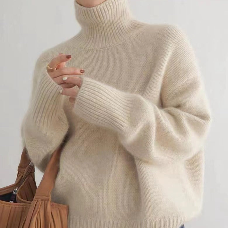 WW | Klassische und Luxuriöse Wollpullover mit Hohem Kragen