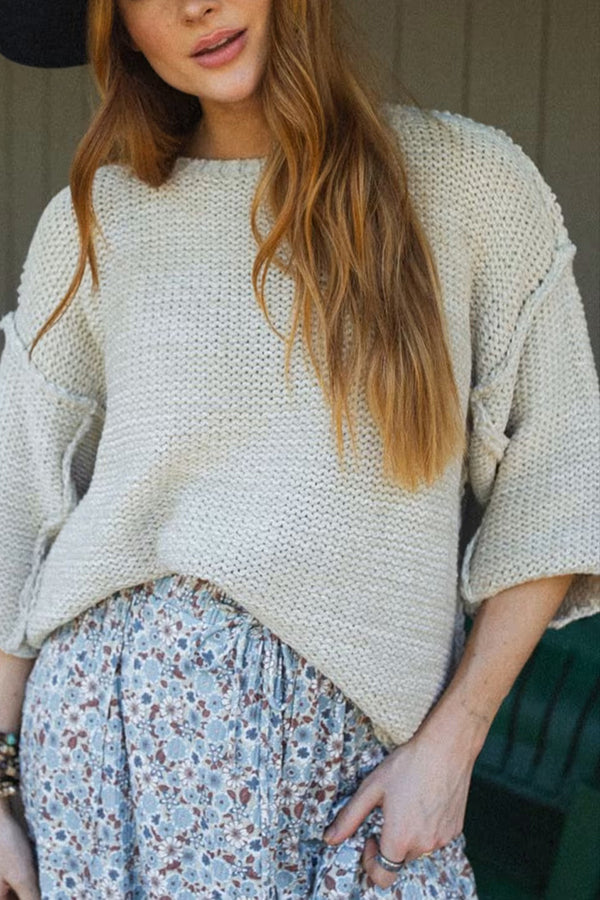 WW | Cozy chunky knit sweater with a round neck