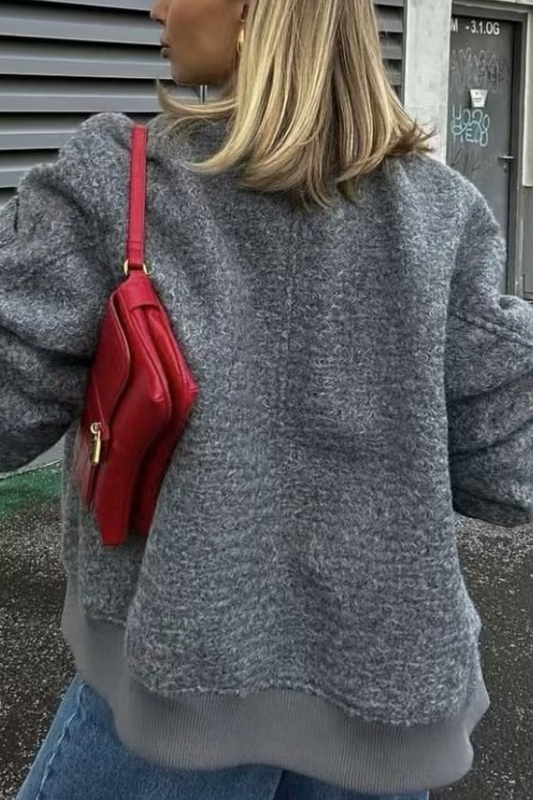 WW | Kragenlose Lange Ärmel Ripp-Flugjacke