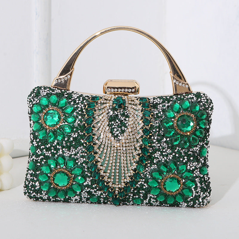 WW Metallic Handcrafted Diamond-Inlaid Evening Bag