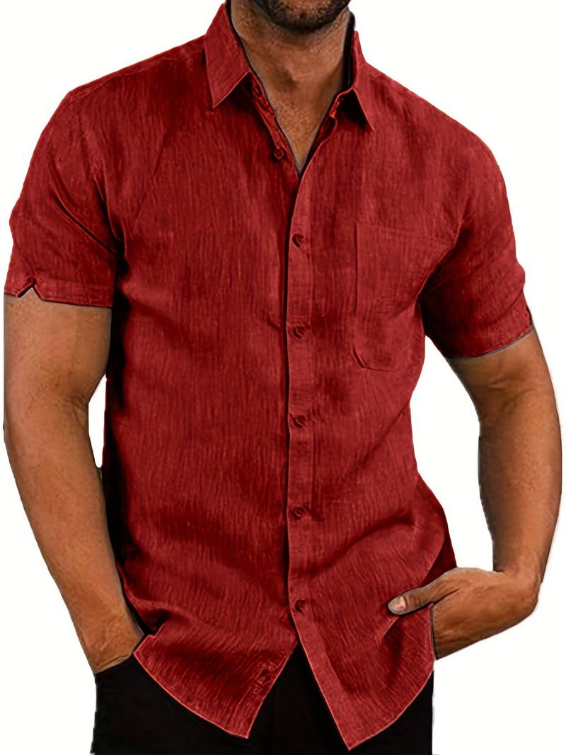 WW | Men's Classic Casual Button-Down Short Sleeve Shirt