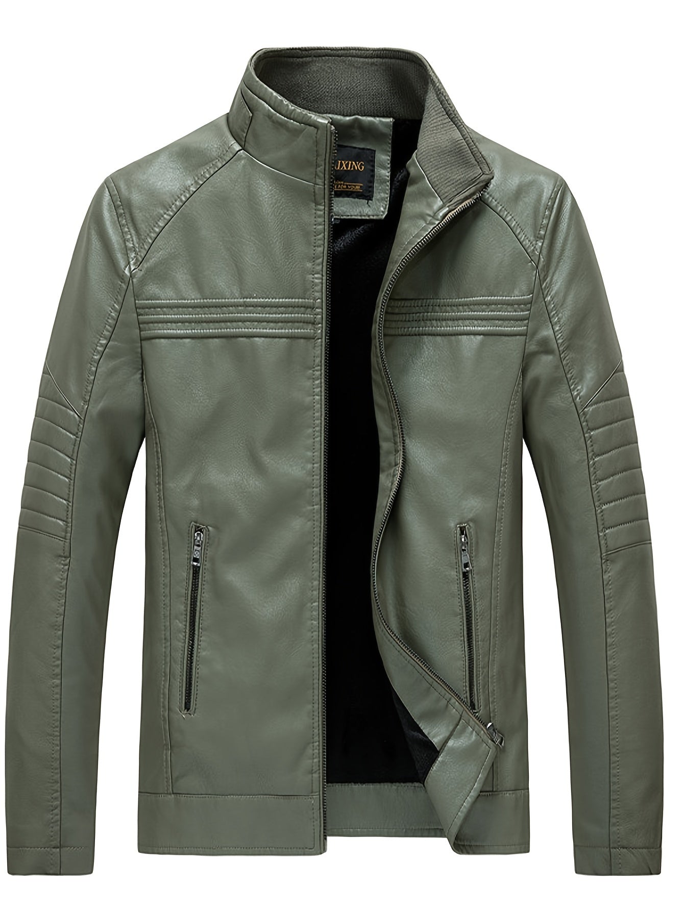 WW | Bequeme Lederjacke mit Stehkragen