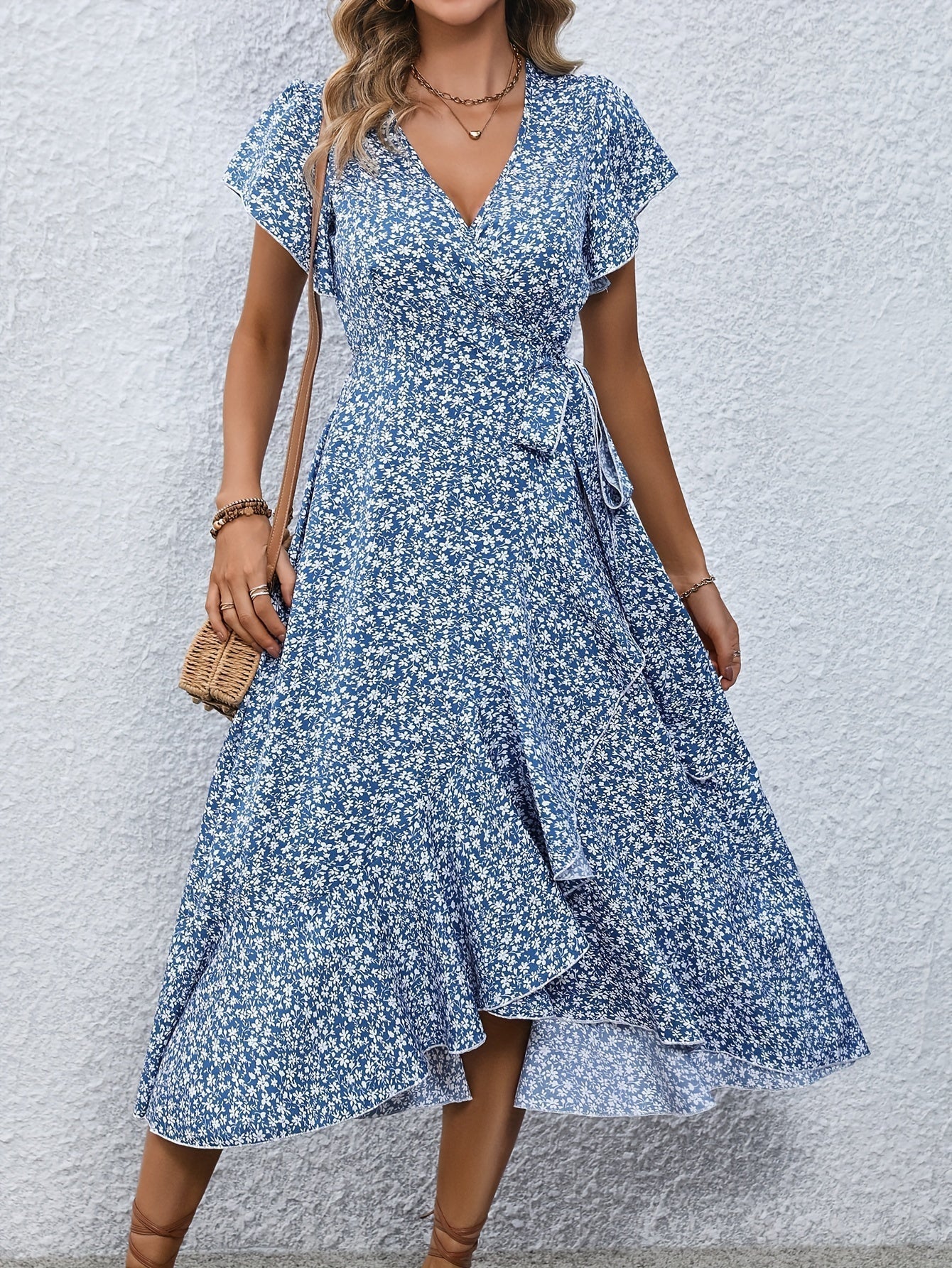 Indie - Floral Mini Dress with Lacing