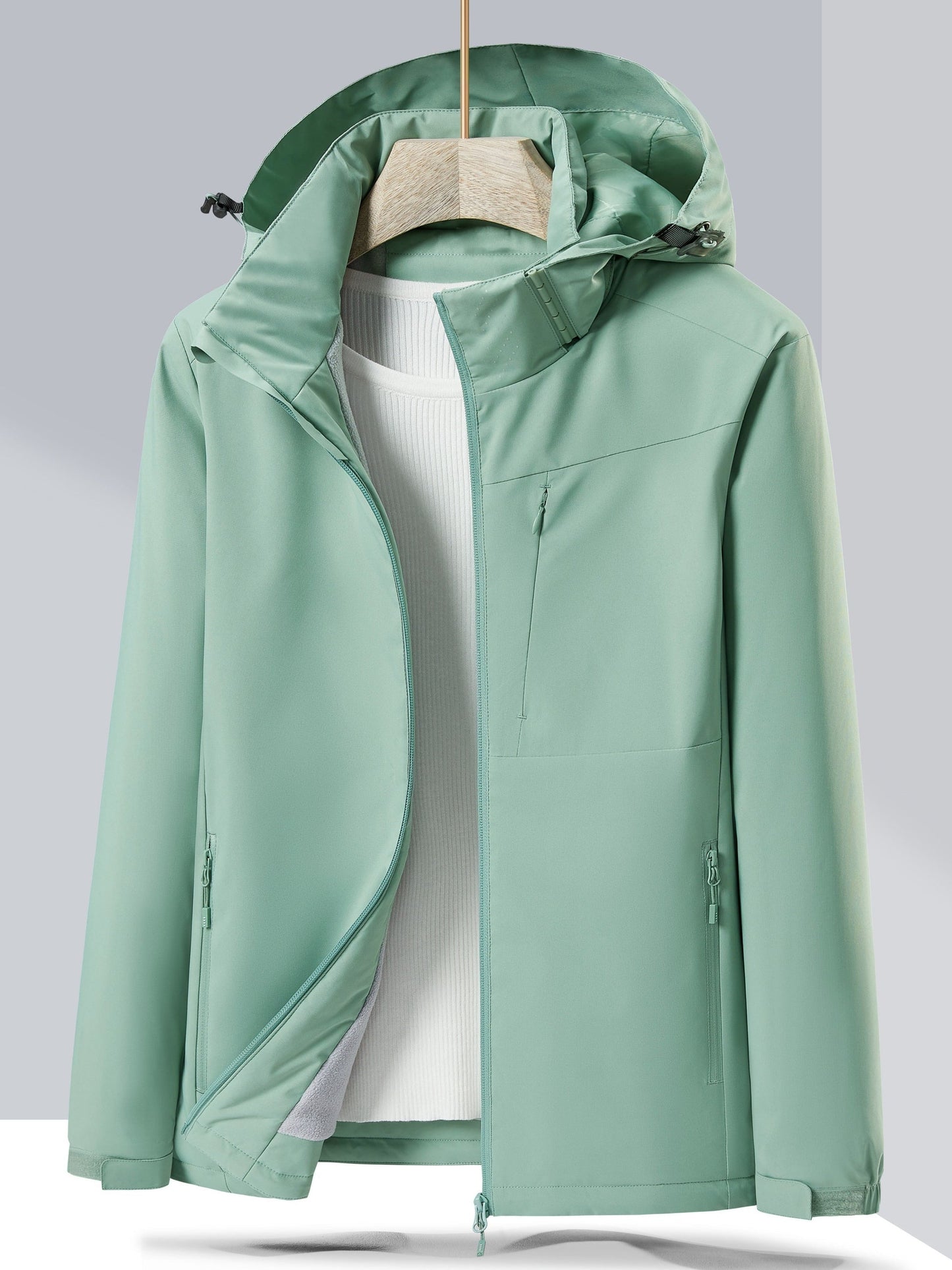 WW | Winterjacke aus wasserdichtem Fleece mit Kapuze für Frauen - Perfekt für Outdoor-Aktivitäten