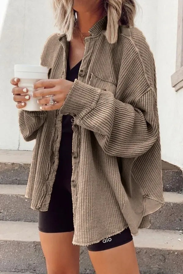 WW | Damenhemdjacke mit Kragen, langen Ärmeln und trendigem Design
