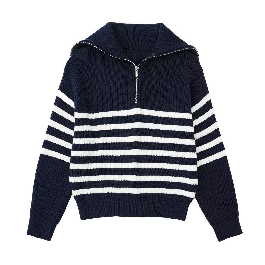 WW | All-Match Open Collar Wool Sweater