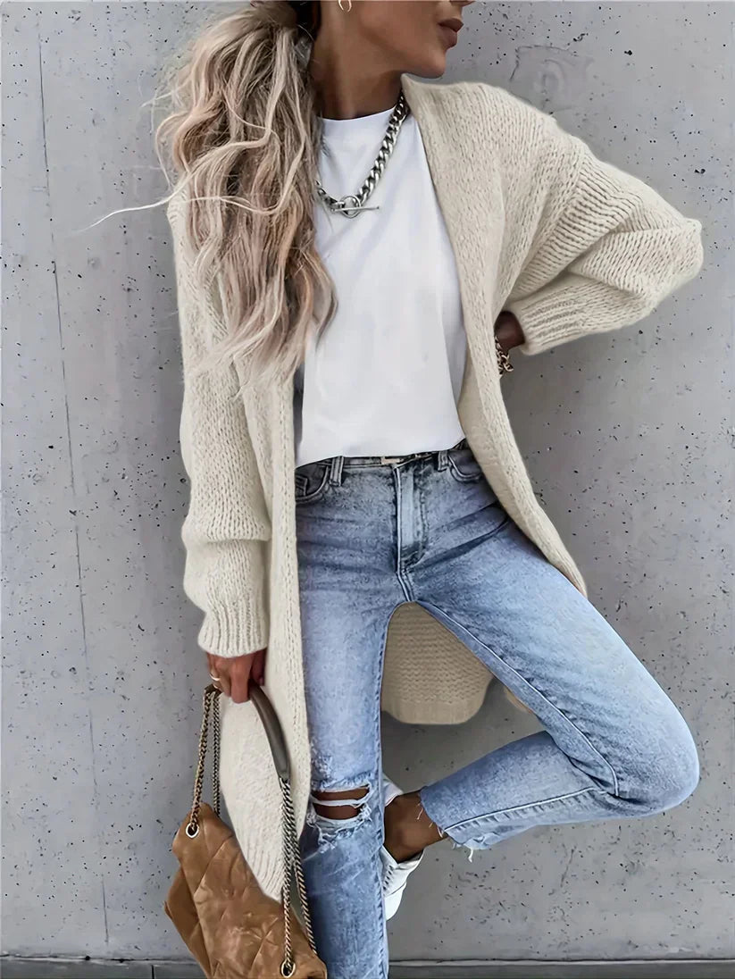 WW | Mid-length Cashmere Knit Cardigan for Women - Perfect for Everyday Wear
