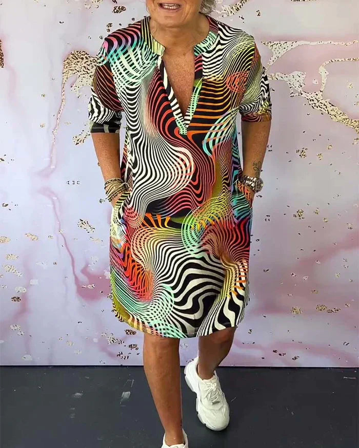 Sanne | Dress with colorful pattern