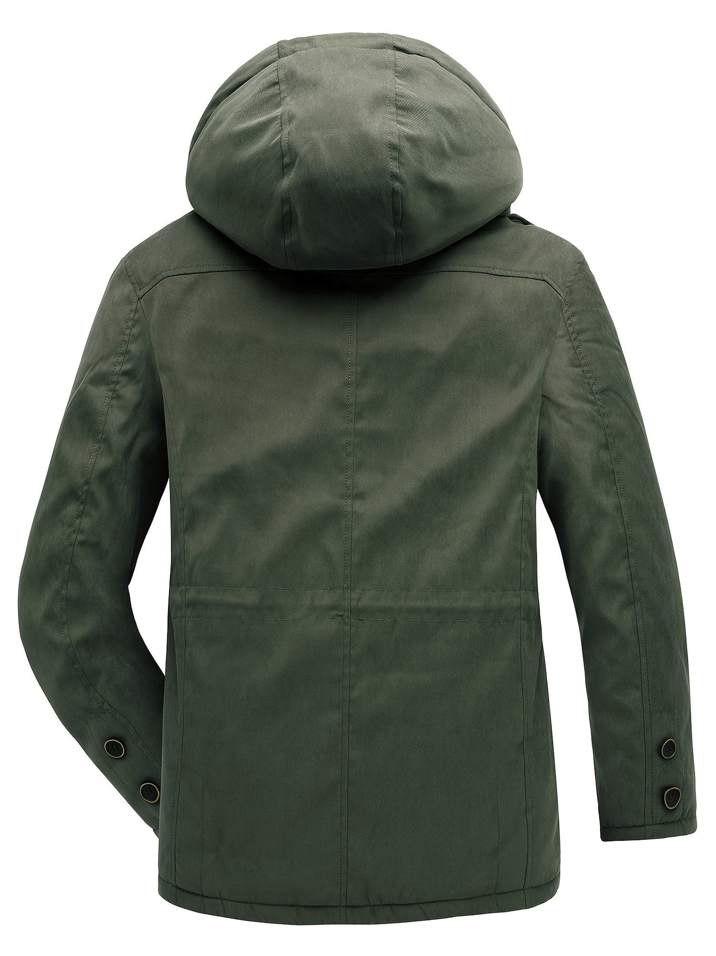 WW | Warme Fleece Multi Taschen Kapuzen Cargo Winterjacke - Perfekt für Freizeitaktivitäten