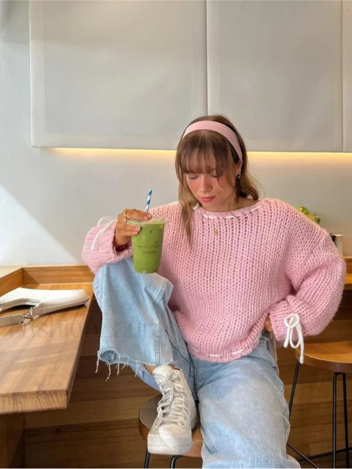 WW | Cosy knit jumper with contrast detail