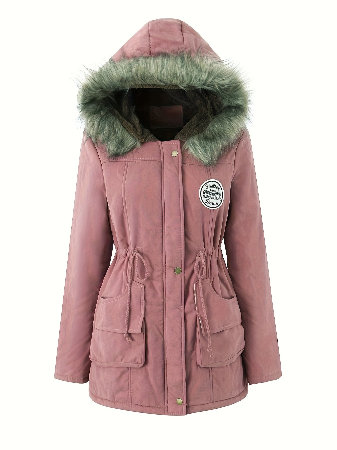 WW | Warme, gesteppte Winterjacke aus Baumwolle mit Kunstfellkragen für Damen - Ideal für Herbst/Winter