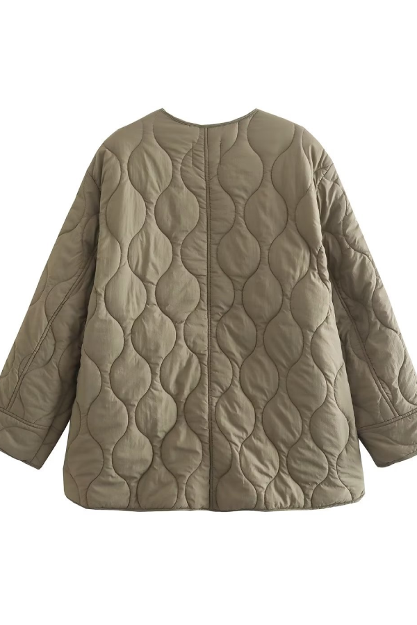 WW | Farbe Lockere Runde Hals Gepolsterte Jacke