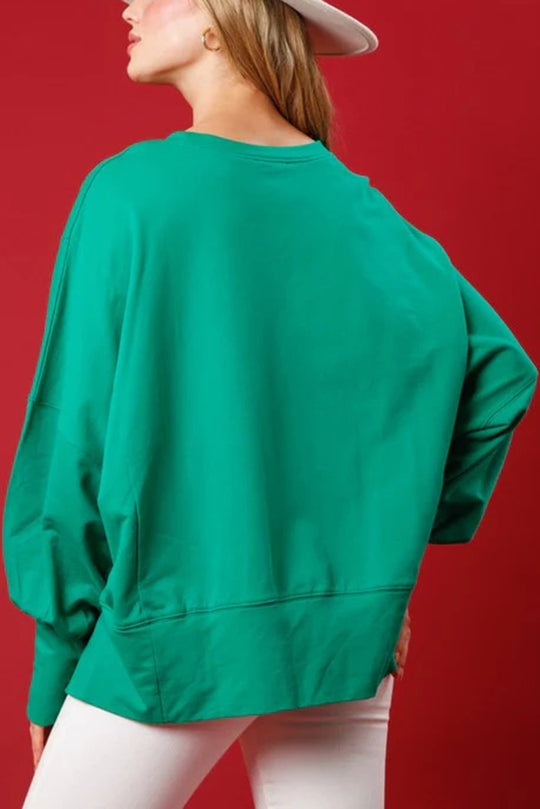 WW | Santa Claus Sequin Casual Loose Long Sleeve Sweatshirt