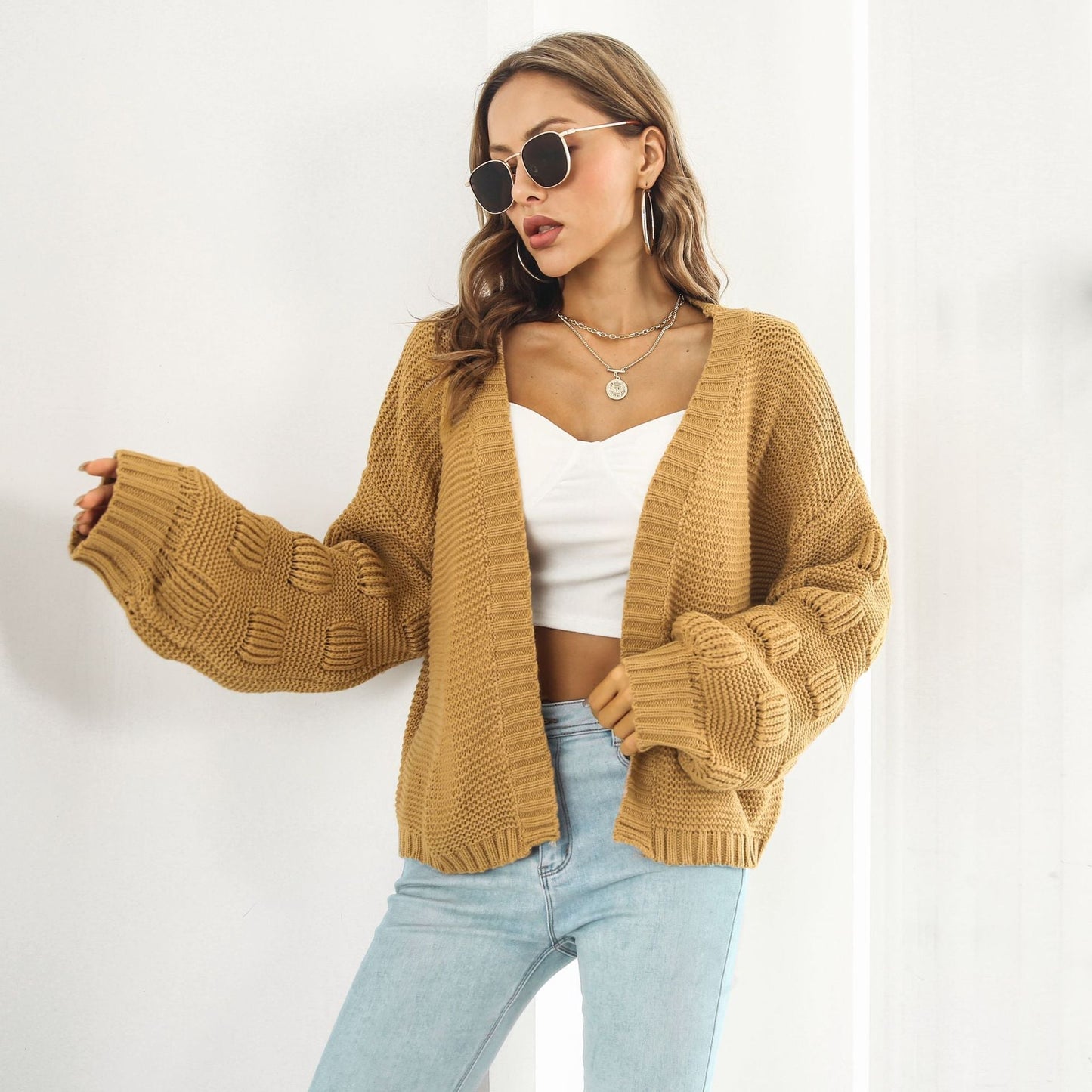 WW | Strickjacke mit Puffärmeln