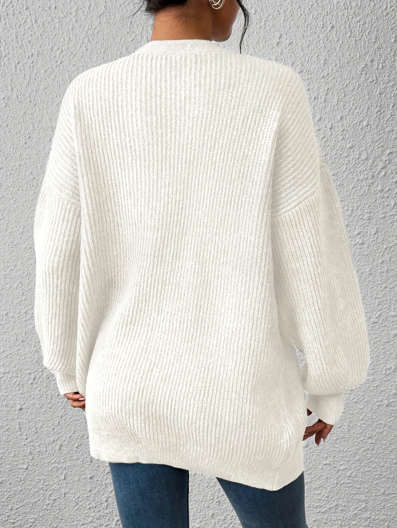 WW | Warm cotton knit cardigan for women - Ideal for winter