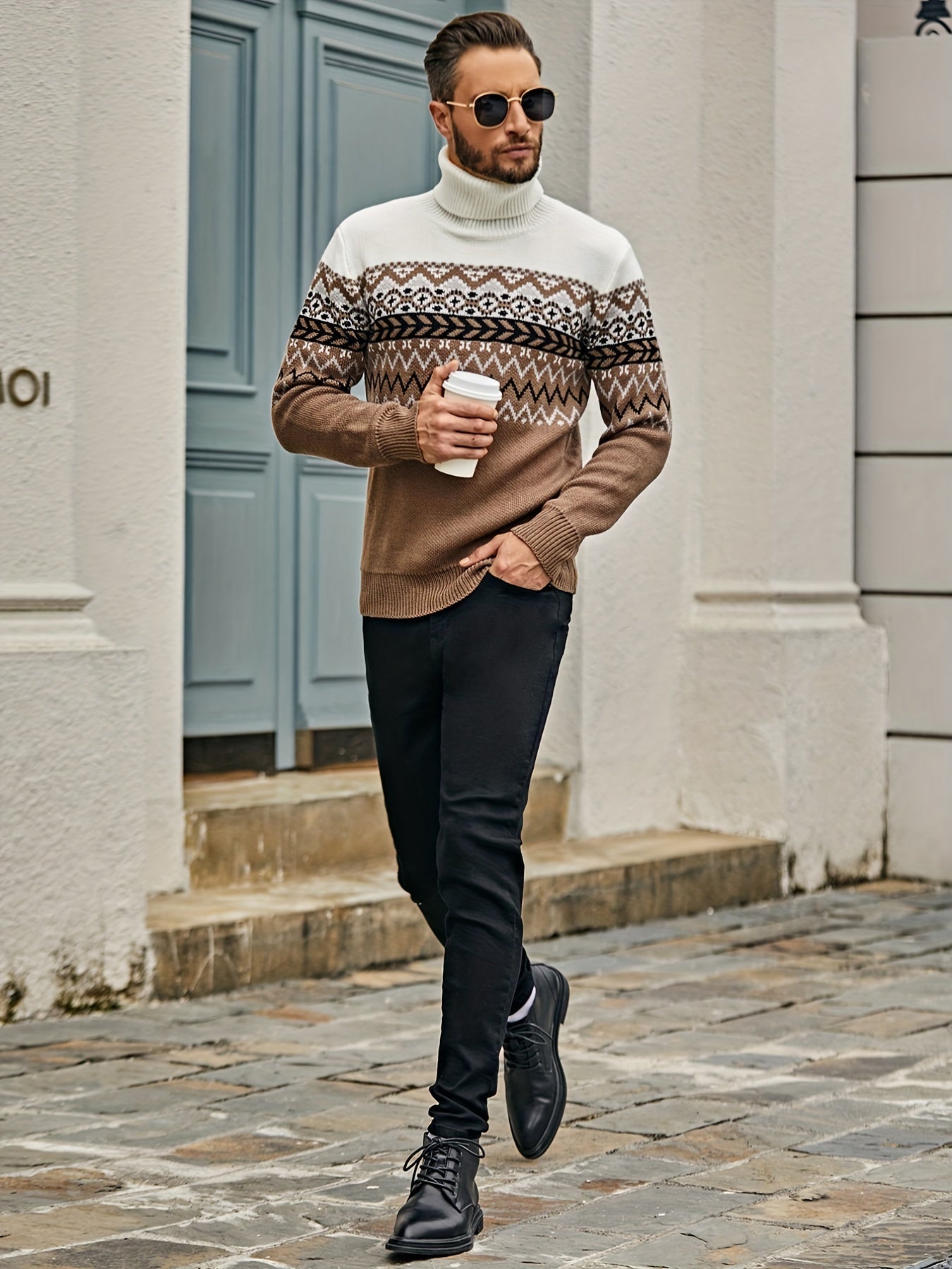 WW | Men's Slim Fit Casual Turtleneck Sweater