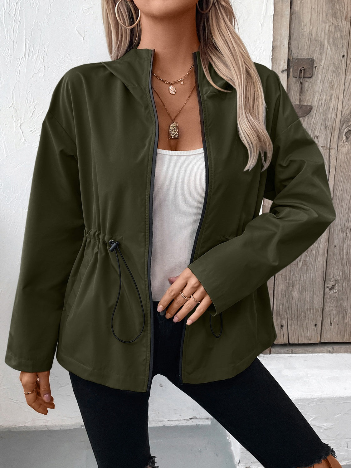 WW | Jacke mit Reißverschluss und verstellbarem Kordelzug für Damen