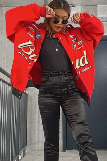 WW | Red Printed Zip Jacket