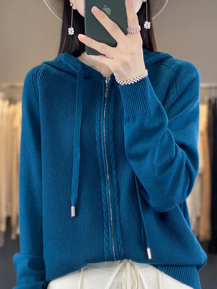 WW | Luxuriöser Kapuzen-Cardigan