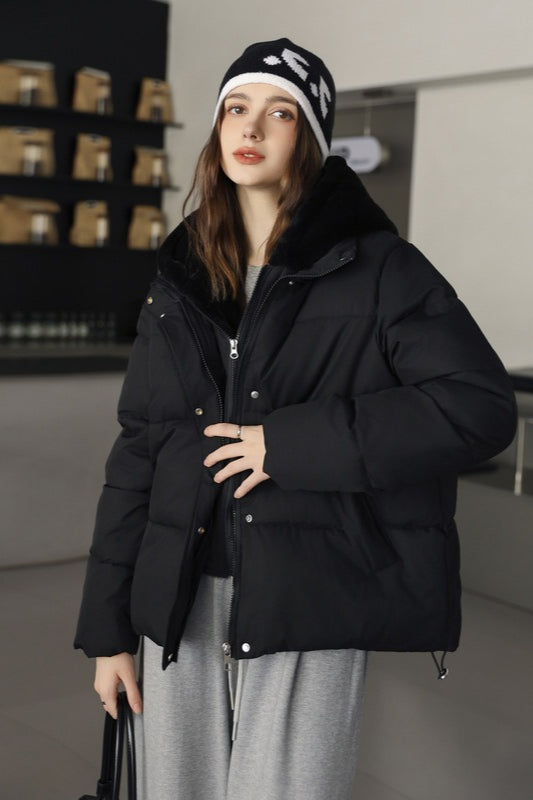 WW | Faux Fur Cropped Puffer Jacket