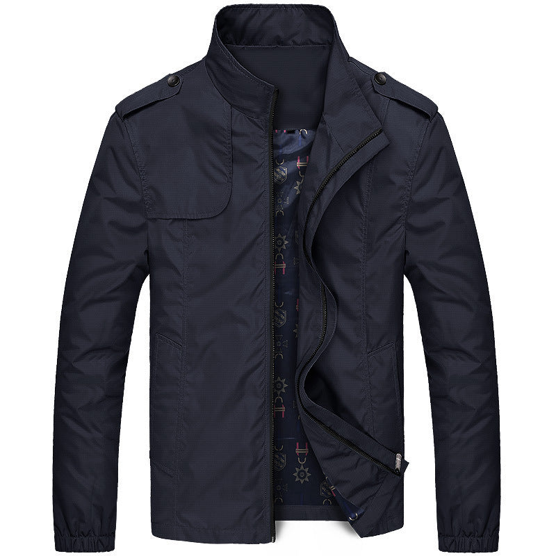 WW | Herren-Trenchcoat mit Stehhalsausschnitt