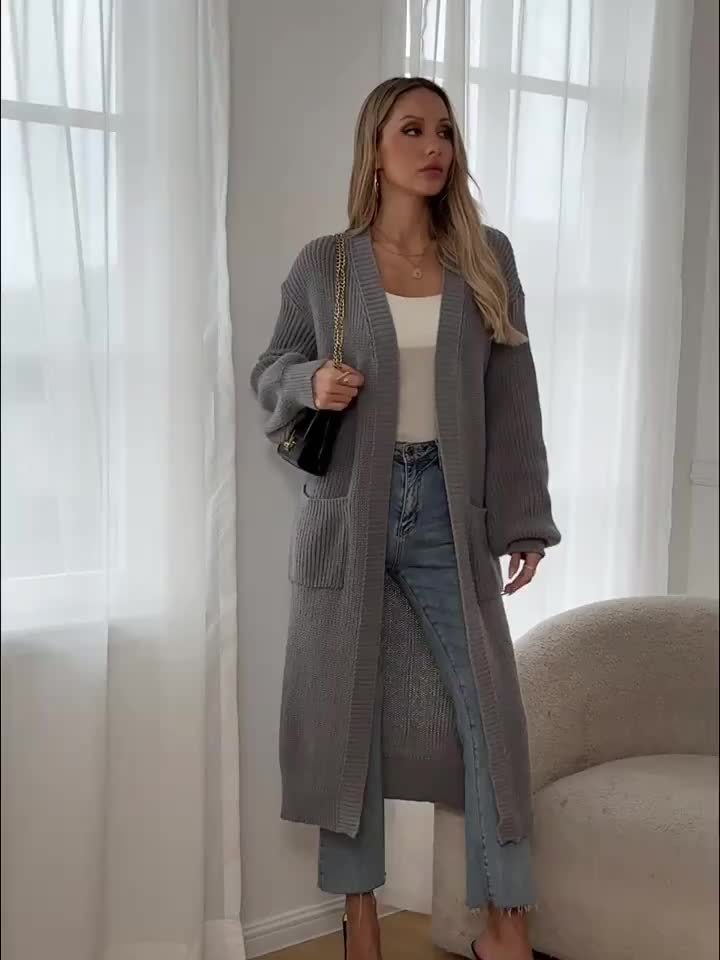 WW | Cozy knit cardigan with belt for women