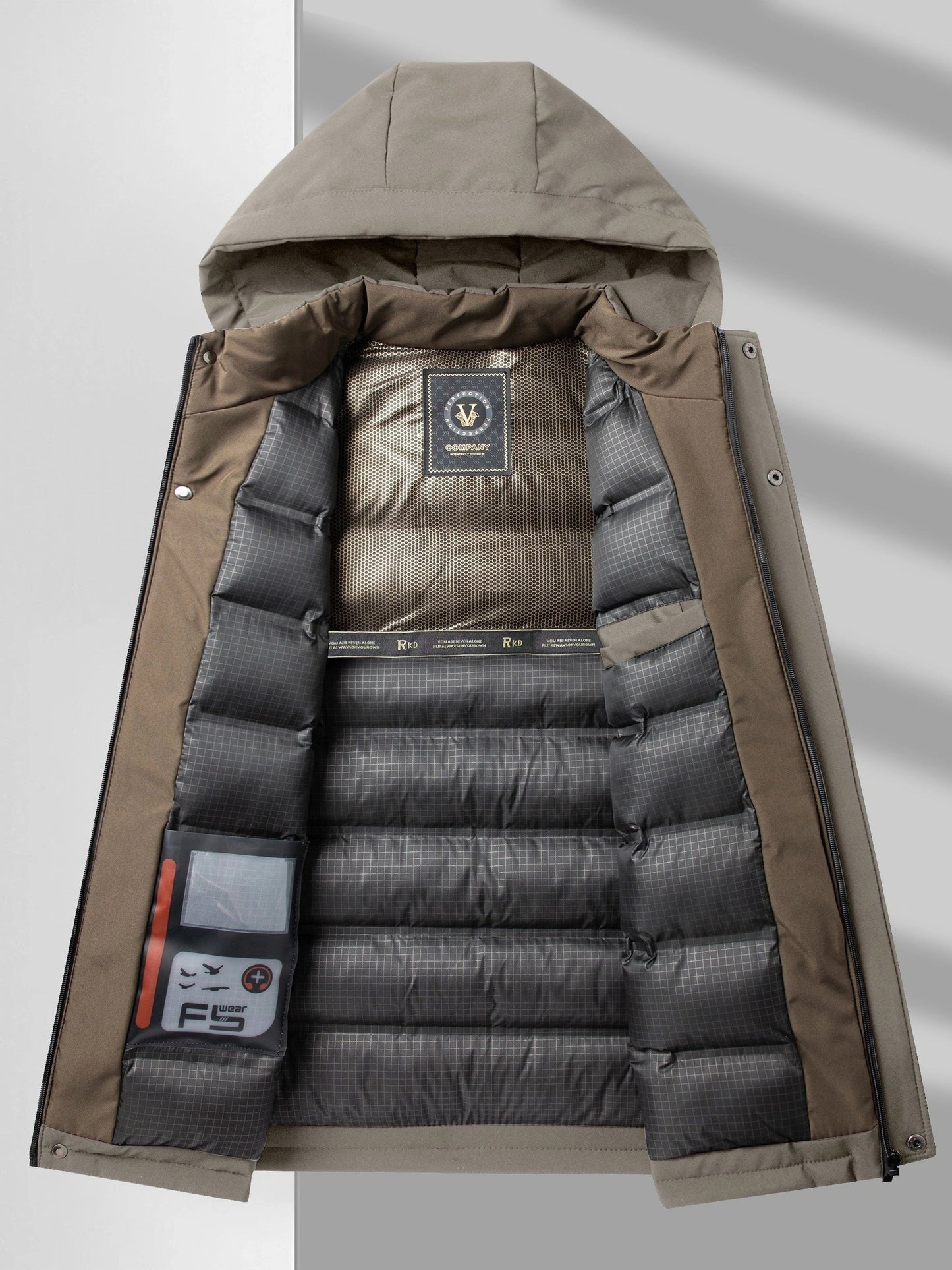 WW | Hooded Long Sleeve Zip-Up Padded Winter Jacket for Men - Perfect for Outdoor Activities