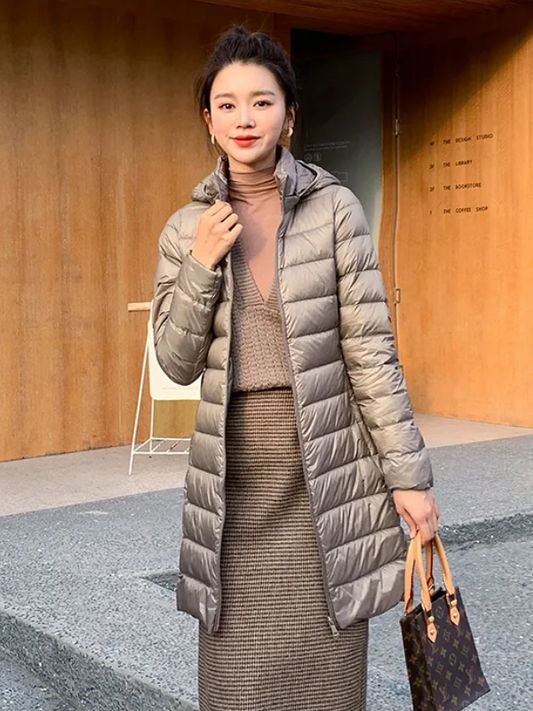 WW | Lang Daunenjacke Angenehm Warm & Stilvoll