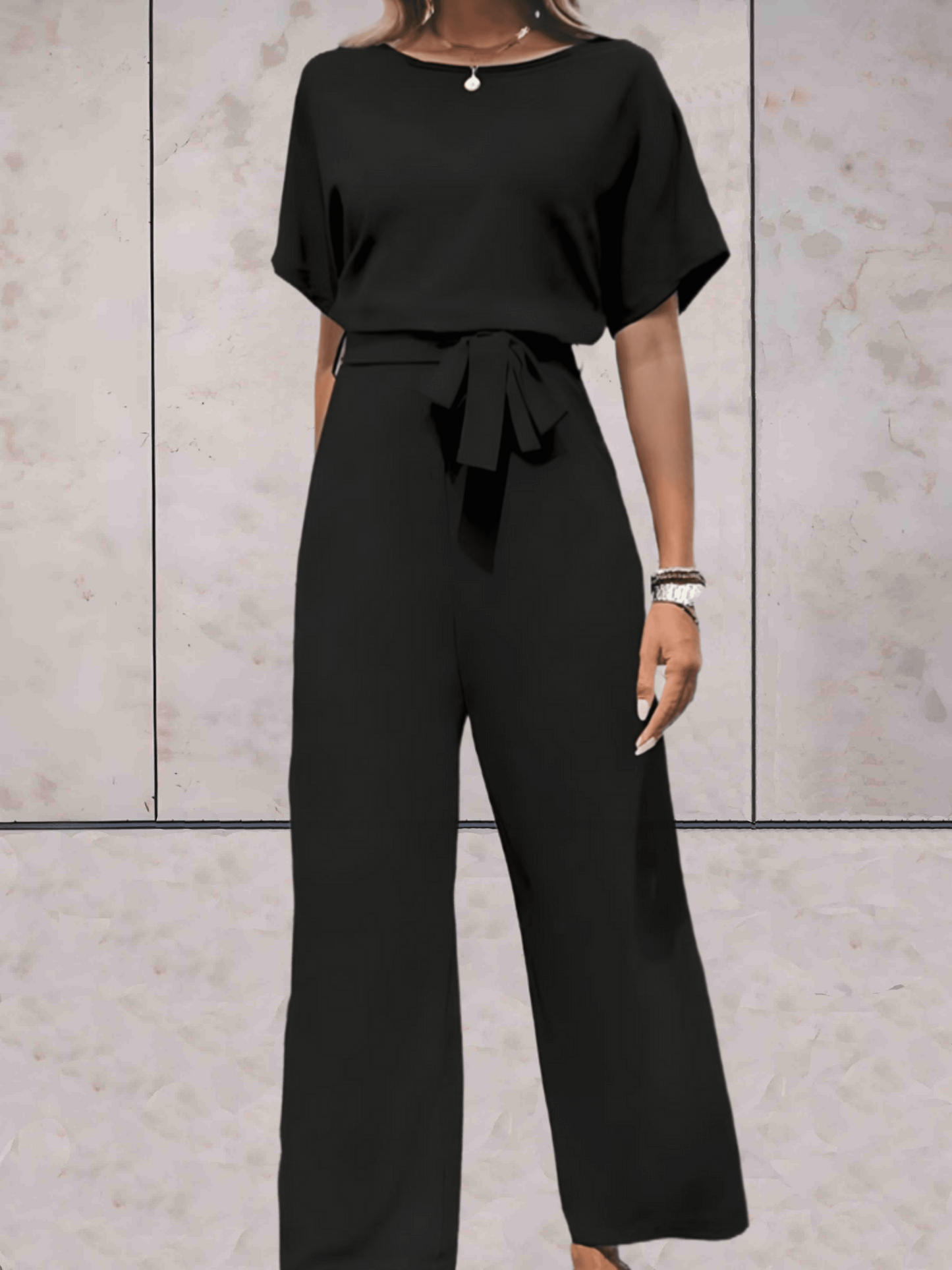 WW | Damen Eleganter Jumpsuit Schwarz