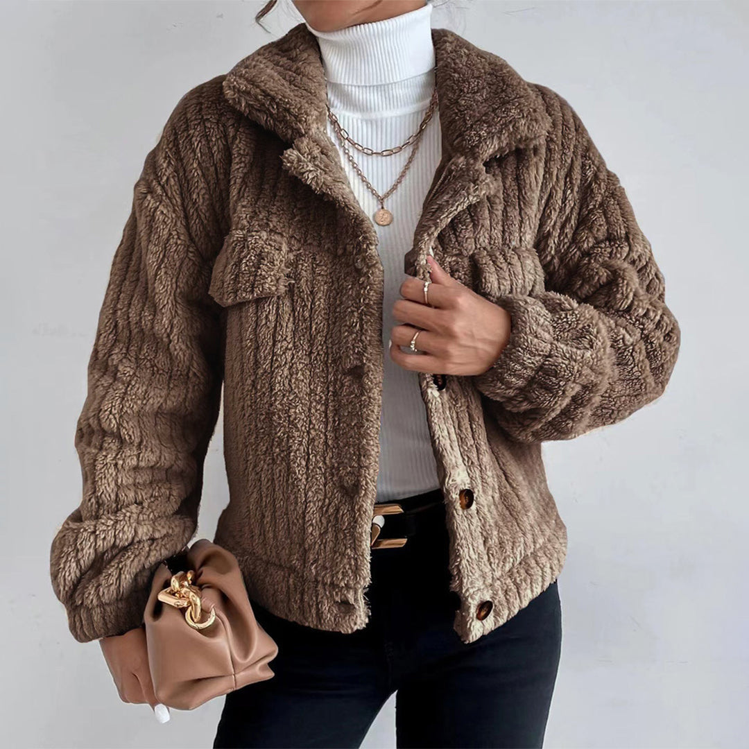 WW | Teddy Jacket with Button Fastening Long Sleeves