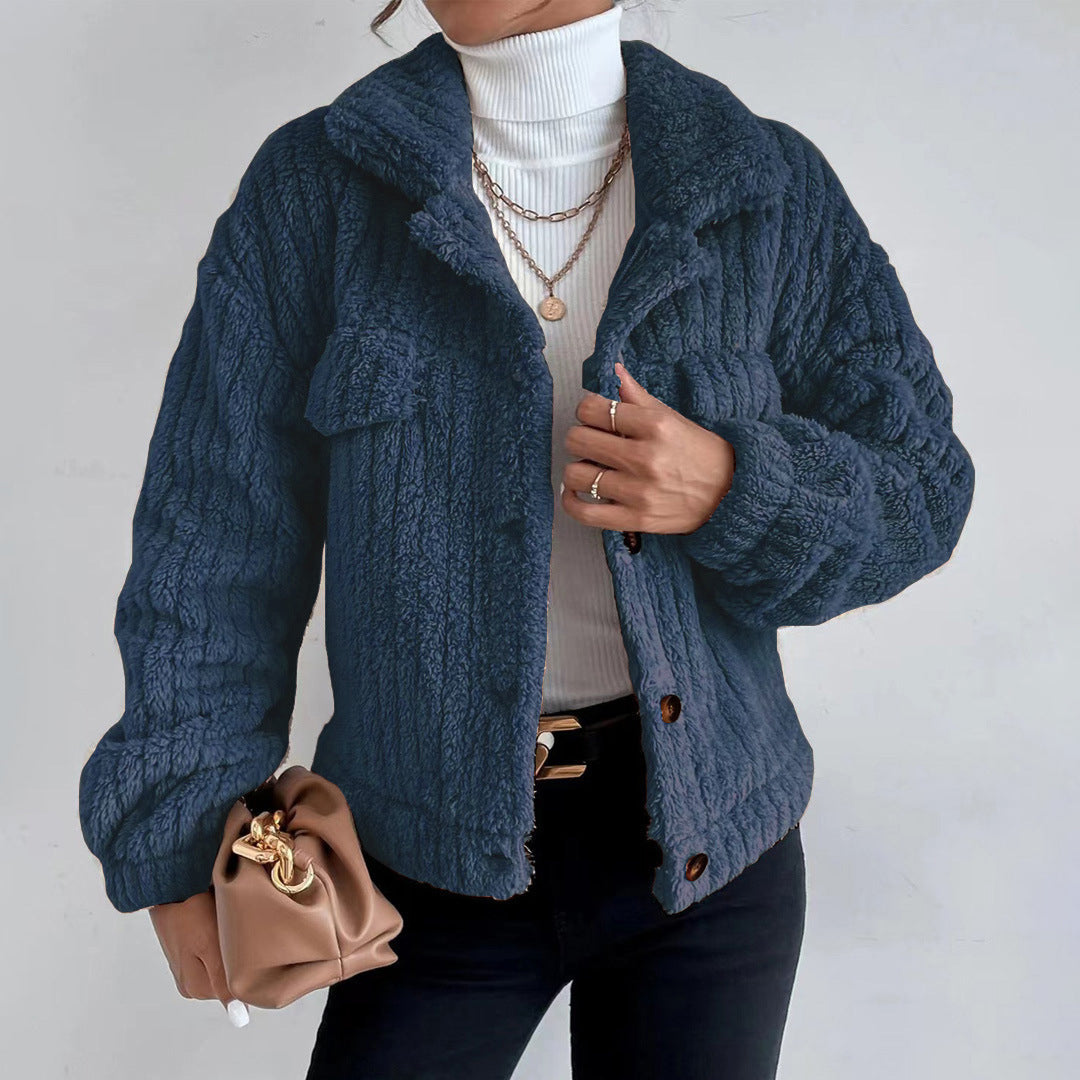 WW | Teddy Jacket with Button Fastening Long Sleeves