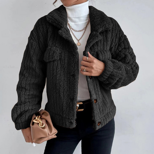 WW | Plus Size Coat Fit Faux Fur Button Closure Everyday Use