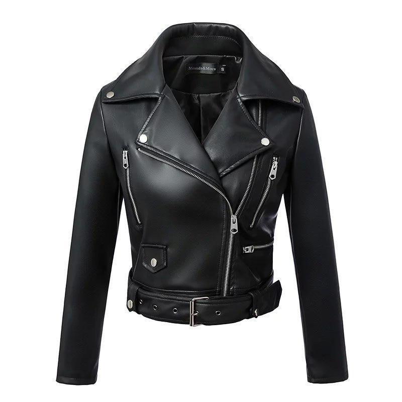 WW | Damen Lederjacke mit Gürtel