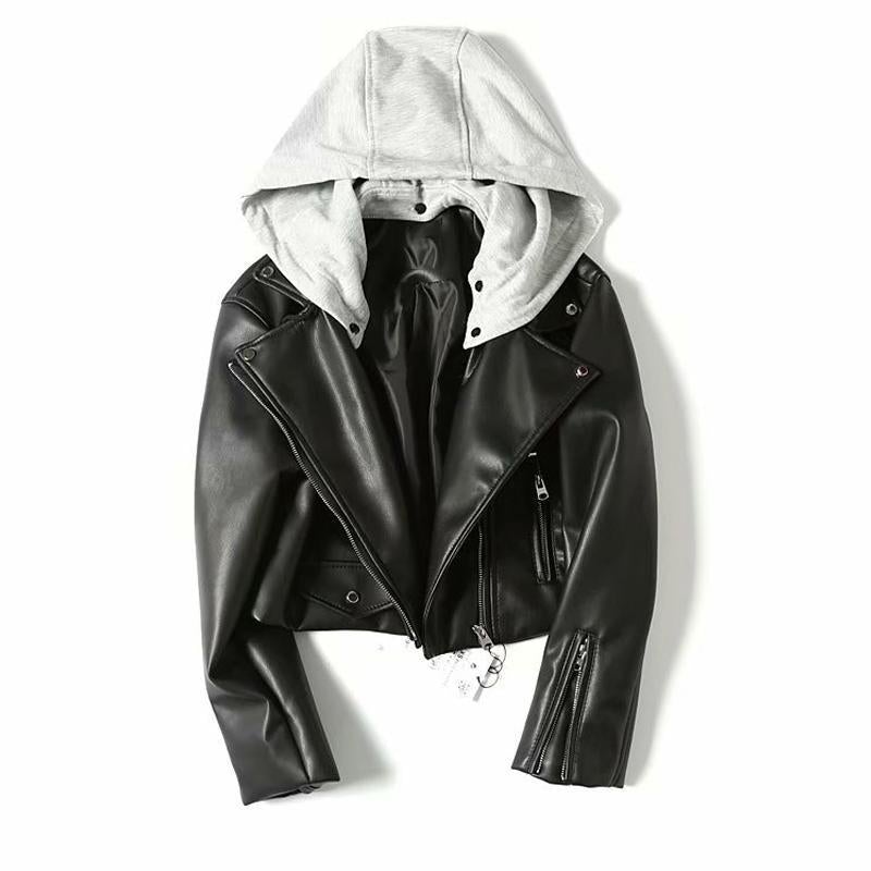 WW | Women's Leather Jacket with Hood