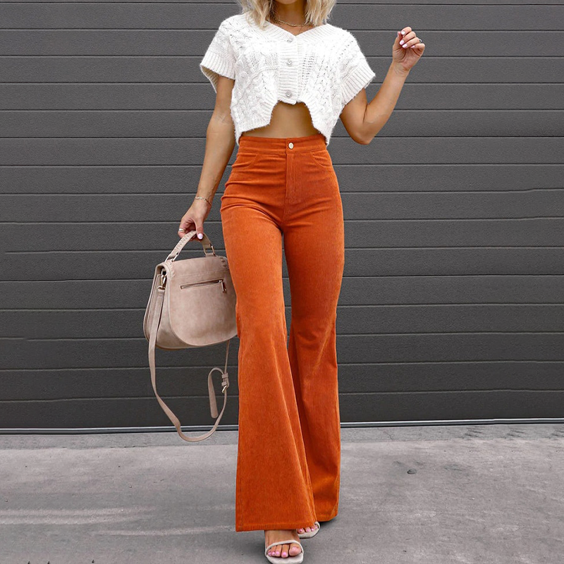 Leanne - Wide flared trousers for curves