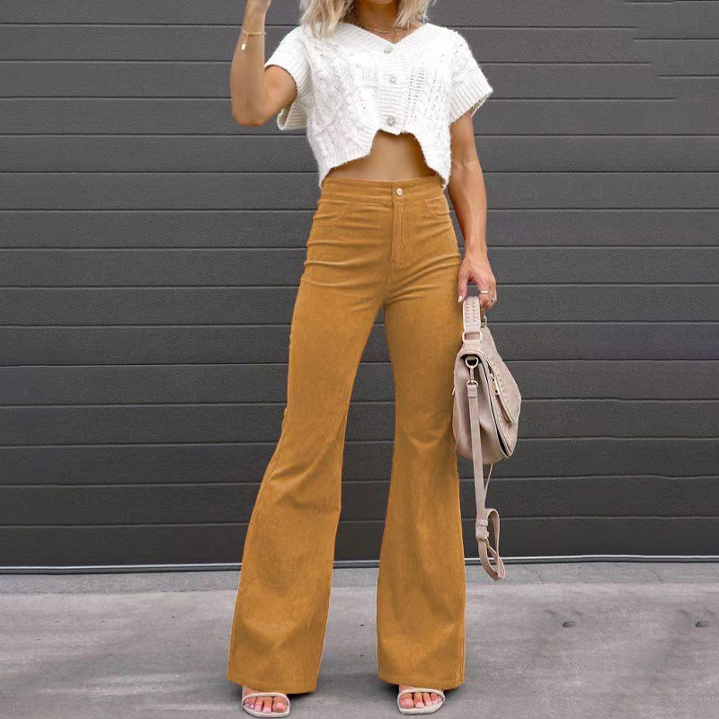 Leanne - Wide flared trousers for curves