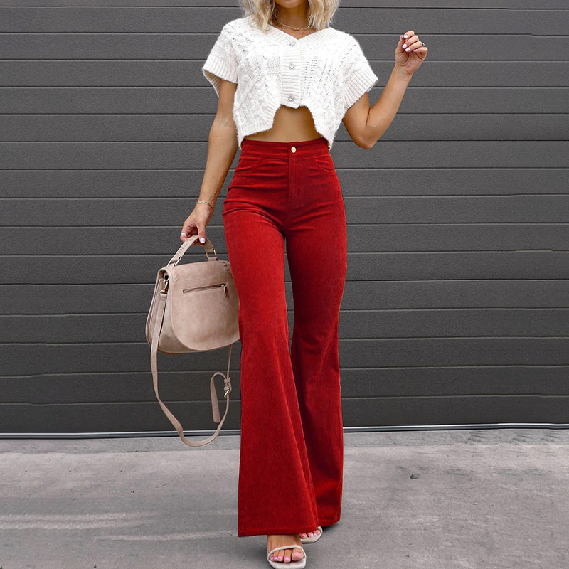 Leanne - Wide flared trousers for curves