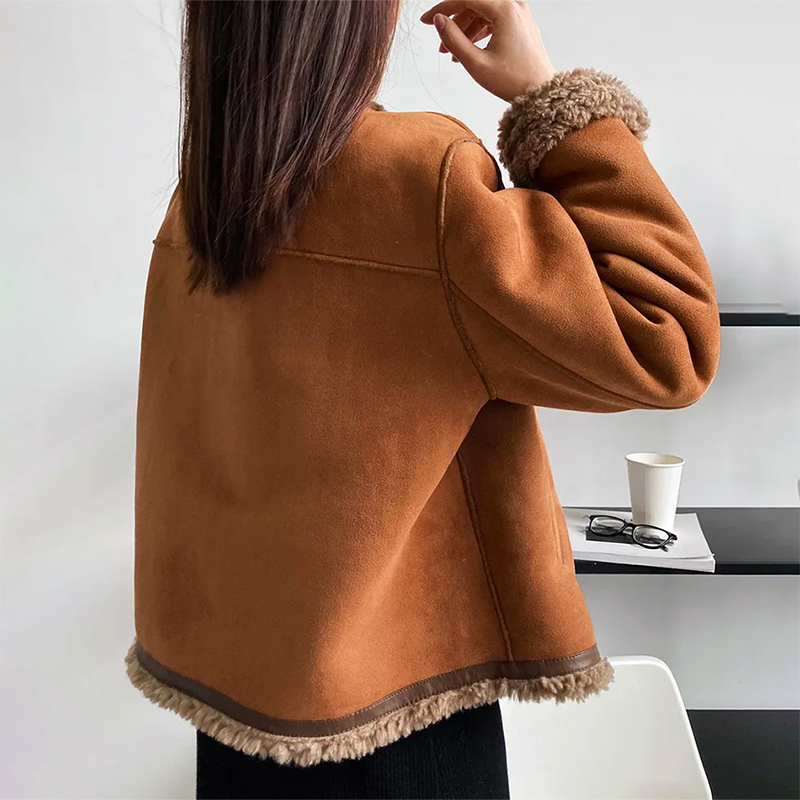 WW | Damen Wildlederjacke Gemütlicher Vintage-Schnitt