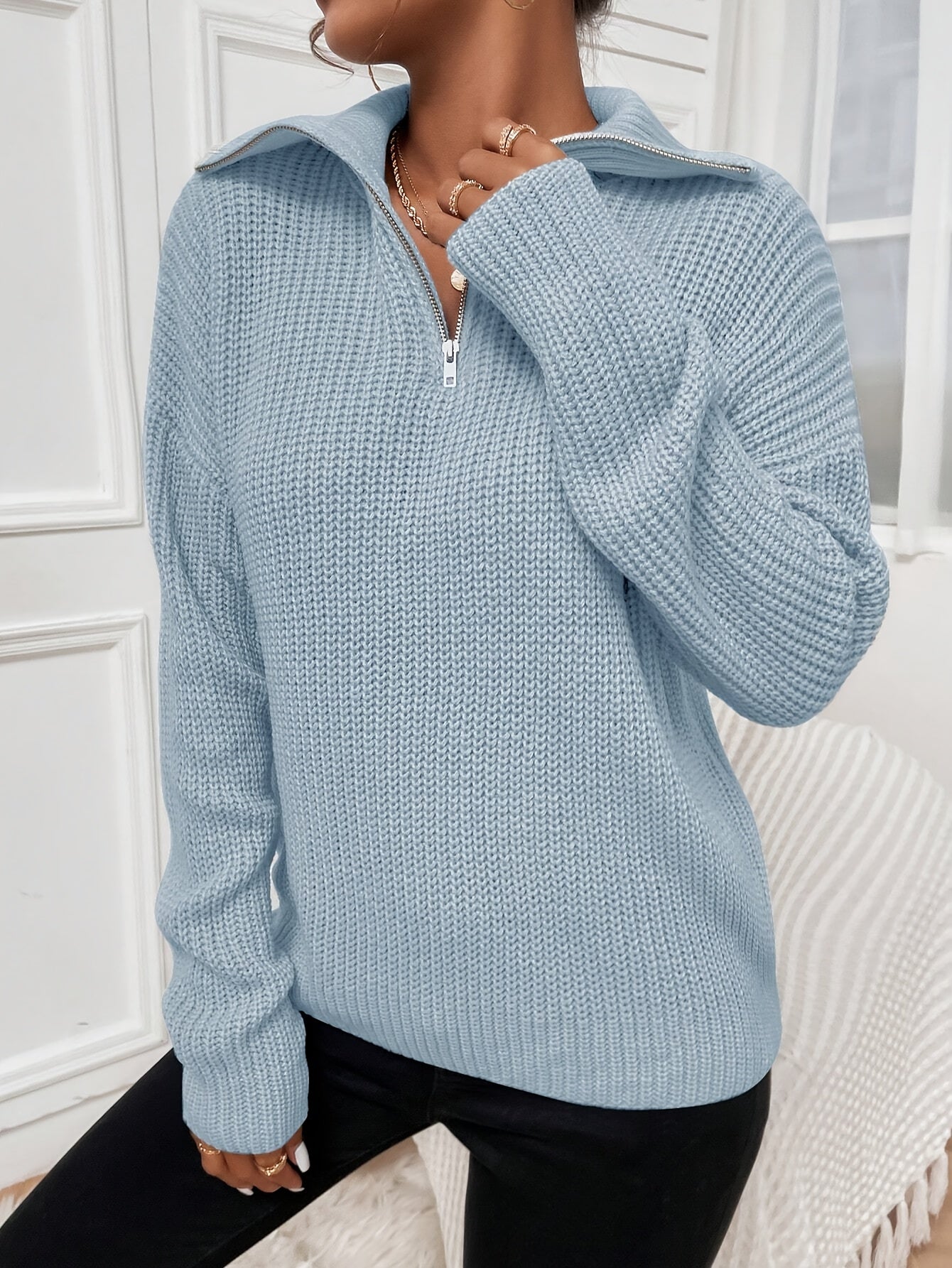 WW | Lässiger Fleecepullover mit Reißverschluss Damen