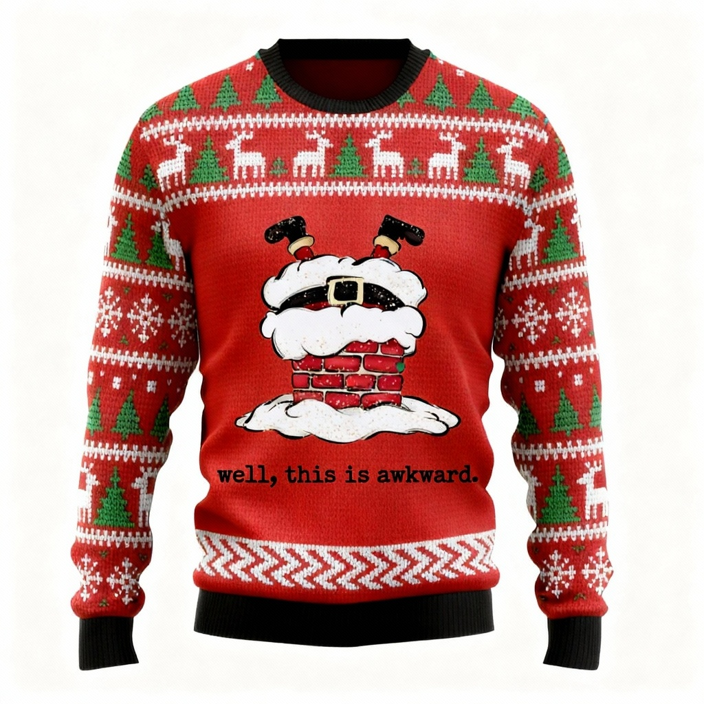 WW | Crazy Santa Pattern Design Sweater - Ugly & Cozy Unisex Sweater