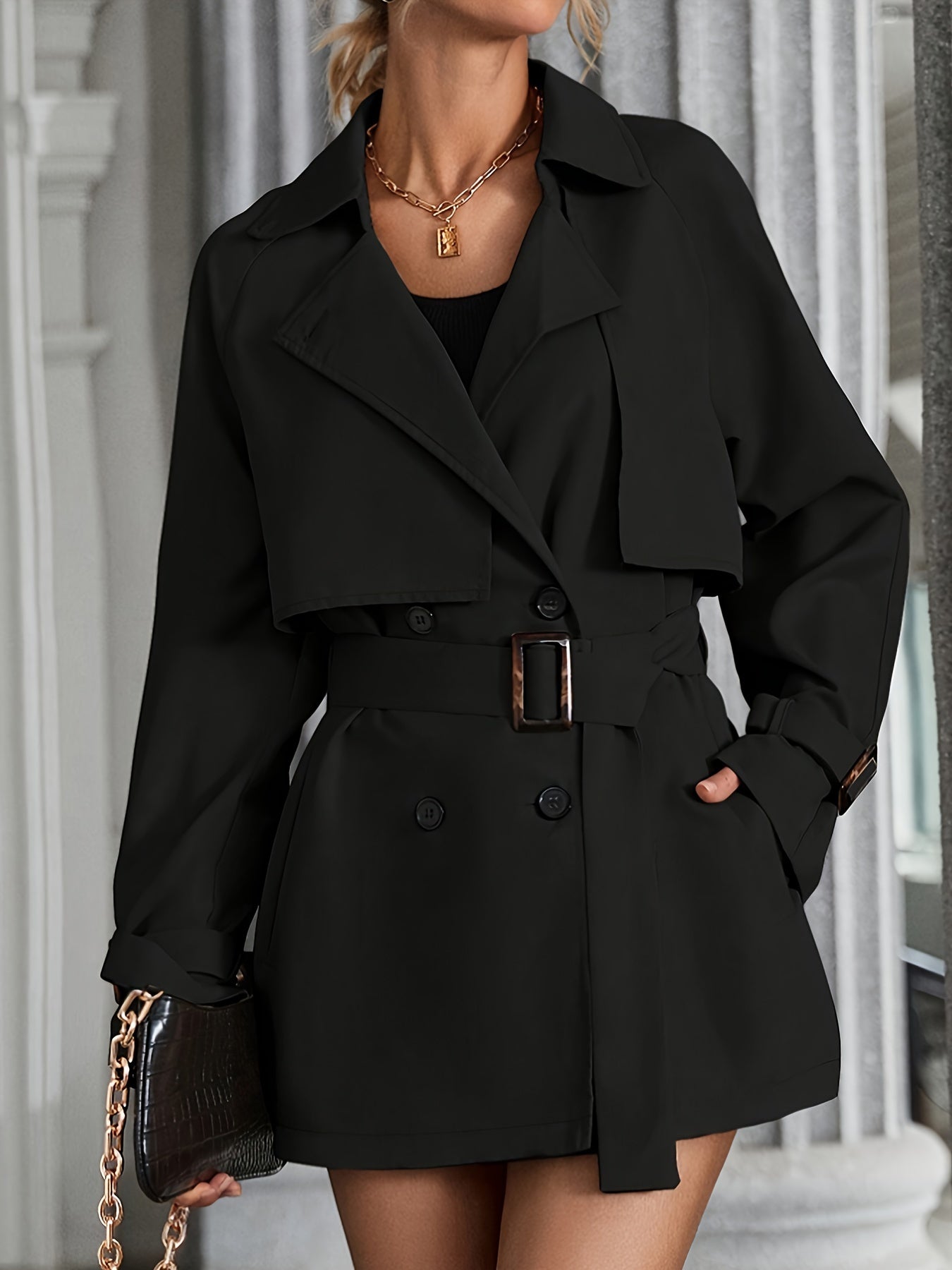 WW | Women's Trench Coat with Belt and Long Sleeves - Perfect for Any Occasion