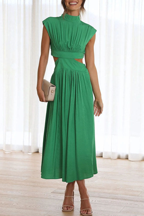 Quincy | Midi Dress with Cut-Out and Pockets